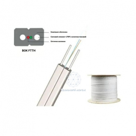 Кабель волоконно-оптический LanKore FTTH-001-SM ADSS WHITE 2000 м Кабель волоконно-оптический LanKore FTTH-001-SM ADSS WHITE 2000 м